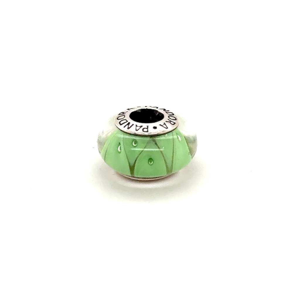 Pandora Lime Green Murano Glass Bubble Bead Charm Sterling Silver S925 ALE